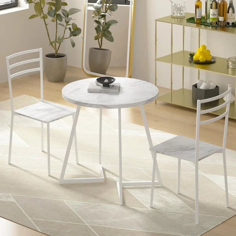 Tavolo da pranzo rotondo da 31,5" con gambe in metallo