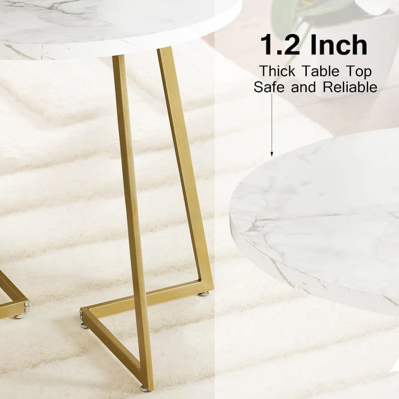 Tavolo da pranzo rotondo da 31,5" con gambe in metallo