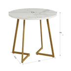 Tavolo da pranzo rotondo da 31,5" con gambe in metallo