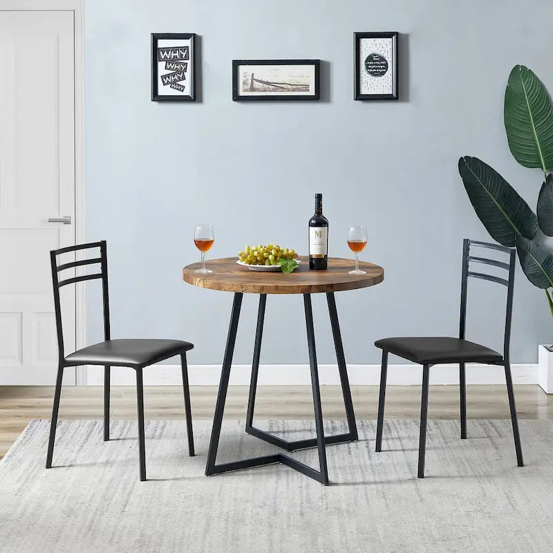 Tavolo da pranzo rotondo da 31,5" con gambe in metallo