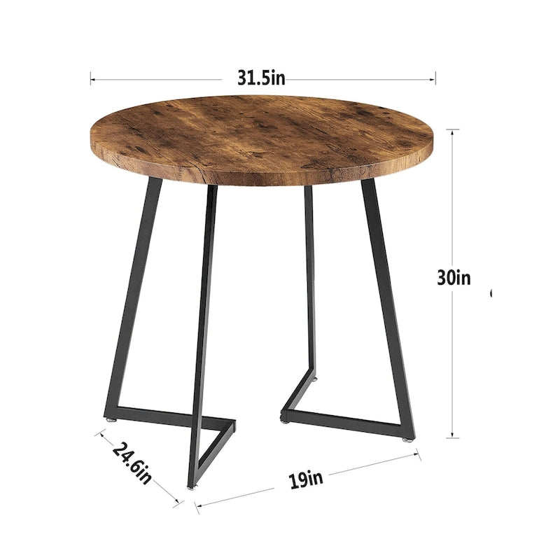 Tavolo da pranzo rotondo da 31,5" con gambe in metallo