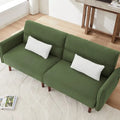 Divano letto futon convertibile con gambe in legno e 2 cuscini