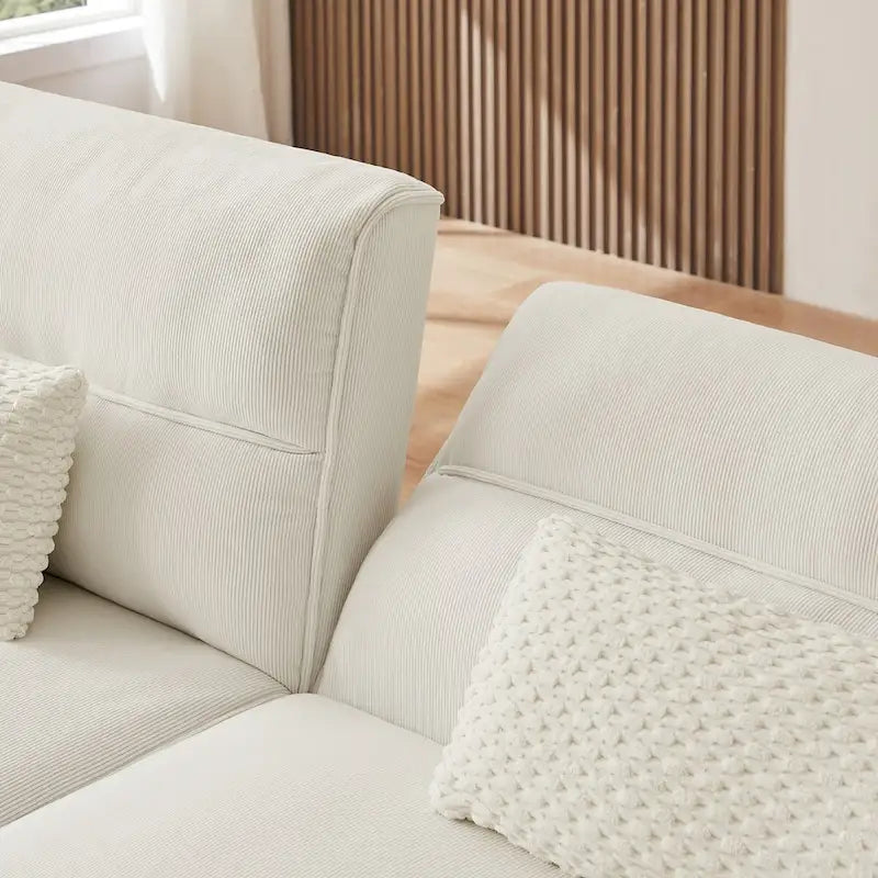 Divano letto futon convertibile con gambe in legno e 2 cuscini