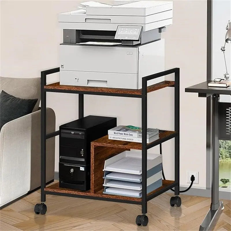 Supporto per stampante a 3 livelli con stazione di ricarica e porte USB (61 cm P x 47,3 cm L x 78,4 cm A)