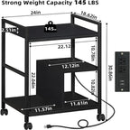 Supporto per stampante a 3 livelli con stazione di ricarica e porte USB (61 cm P x 47,3 cm L x 78,4 cm A)