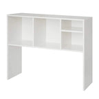 Scrivania in legno bianco con libreria e cubi portaoggetti
