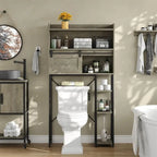 Mobiletto salvaspazio da bagno sopra il WC con portarotolo