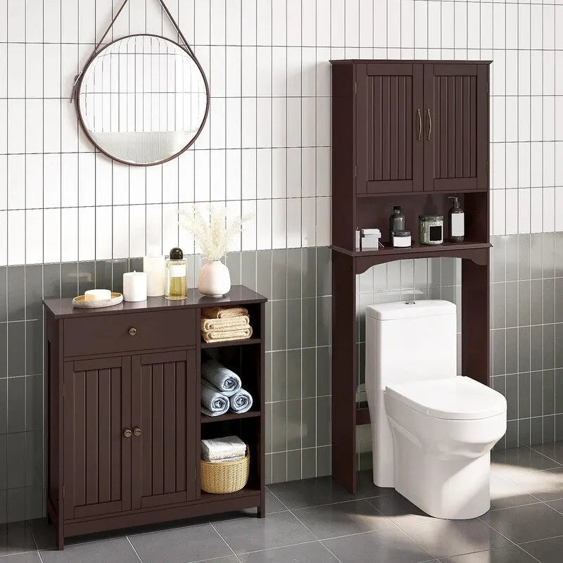 Mobiletto da Bagno con Cassetti e Ripiani Regolabili