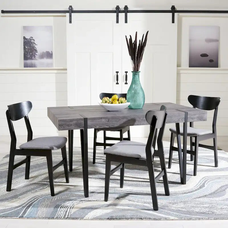 Tavolo da pranzo con piano in legno stile Mid-Century e gambe a forcina - 150 cm L x 90 cm P x 75 cm H