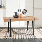Tavolo da pranzo con piano in legno stile Mid-Century e gambe a forcina - 150 cm L x 90 cm P x 75 cm H
