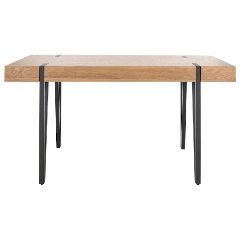 Tavolo da pranzo con piano in legno stile Mid-Century e gambe a forcina - 150 cm L x 90 cm P x 75 cm H