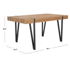 Tavolo da pranzo con piano in legno stile Mid-Century e gambe a forcina - 150 cm L x 90 cm P x 75 cm H