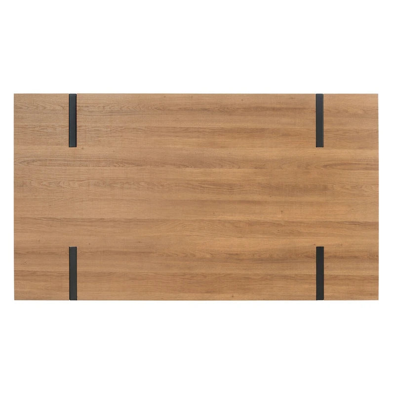 Tavolo da pranzo con piano in legno stile Mid-Century e gambe a forcina - 150 cm L x 90 cm P x 75 cm H