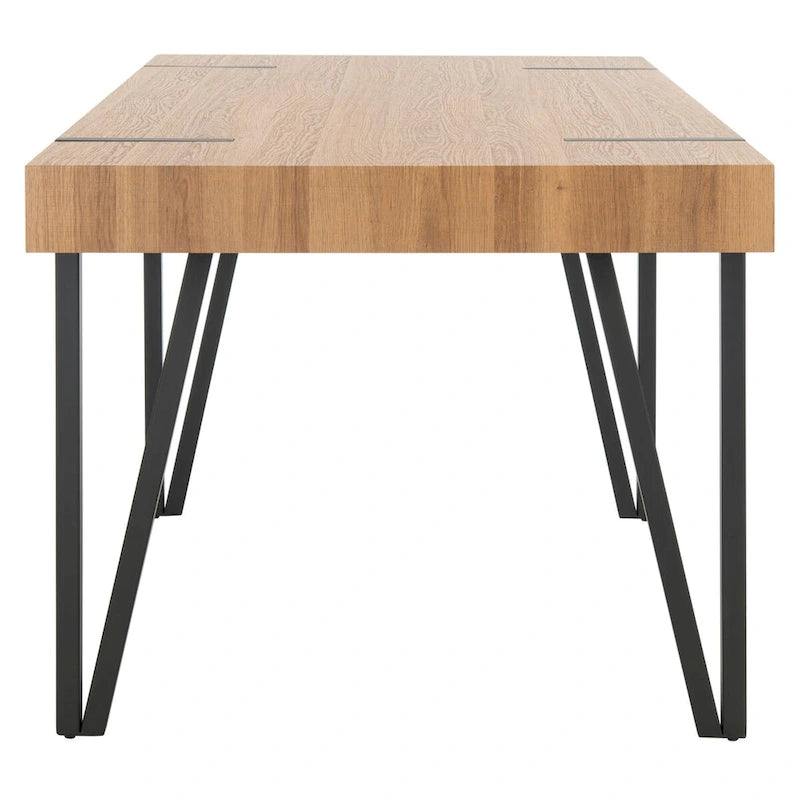 Tavolo da pranzo con piano in legno stile Mid-Century e gambe a forcina - 150 cm L x 90 cm P x 75 cm H