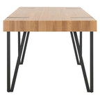 Tavolo da pranzo con piano in legno stile Mid-Century e gambe a forcina - 150 cm L x 90 cm P x 75 cm H