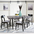 Tavolo da pranzo con piano in legno stile Mid-Century e gambe a forcina - 150 cm L x 90 cm P x 75 cm H