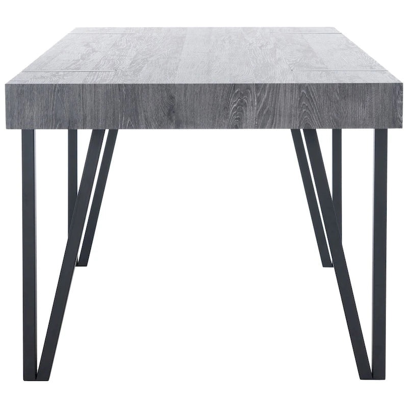 Tavolo da pranzo con piano in legno stile Mid-Century e gambe a forcina - 150 cm L x 90 cm P x 75 cm H