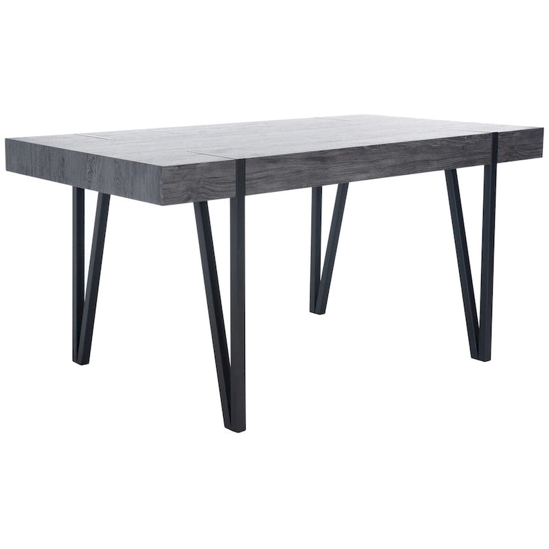 Tavolo da pranzo con piano in legno stile Mid-Century e gambe a forcina - 150 cm L x 90 cm P x 75 cm H