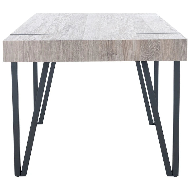 Tavolo da pranzo con piano in legno stile Mid-Century e gambe a forcina - 150 cm L x 90 cm P x 75 cm H