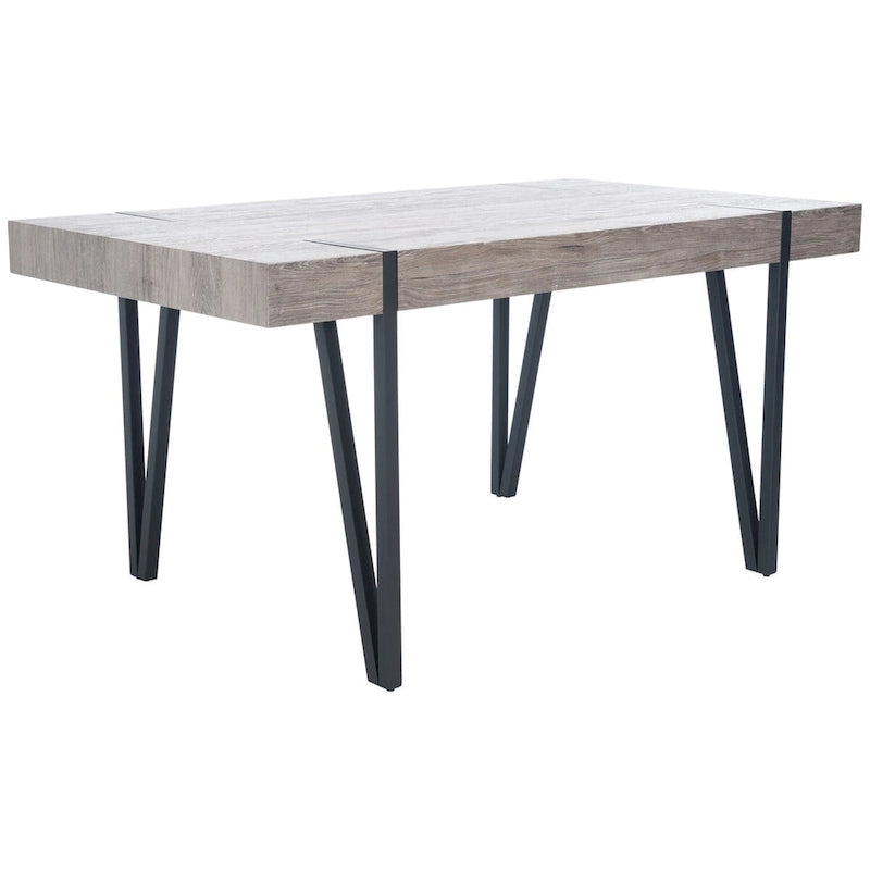 Tavolo da pranzo con piano in legno stile Mid-Century e gambe a forcina - 150 cm L x 90 cm P x 75 cm H