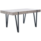 Tavolo da pranzo con piano in legno stile Mid-Century e gambe a forcina - 150 cm L x 90 cm P x 75 cm H